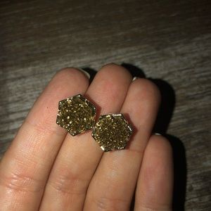 Kendra Scott Gold Drusy Stud Earrings